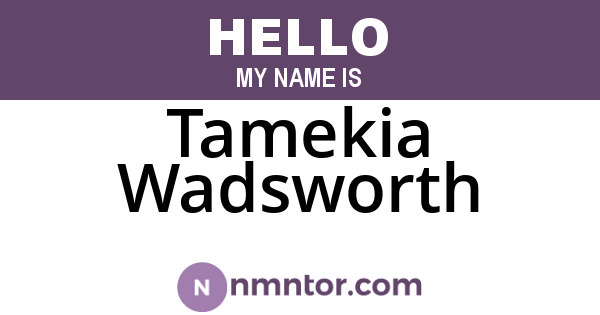 Tamekia Wadsworth