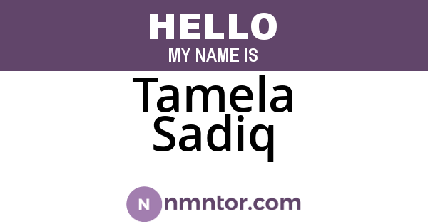 Tamela Sadiq