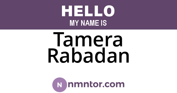Tamera Rabadan