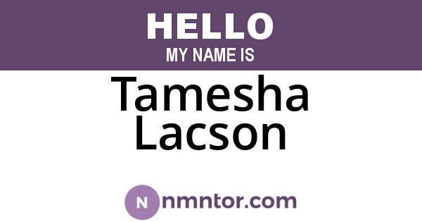 Tamesha Lacson