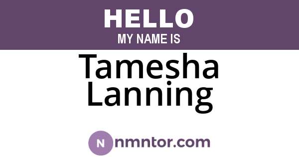 Tamesha Lanning