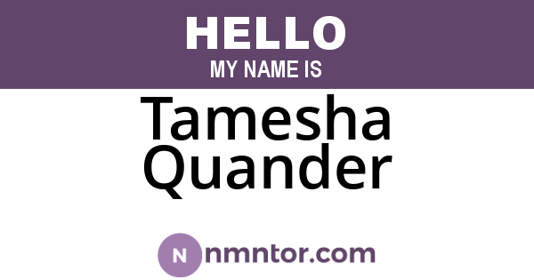 Tamesha Quander