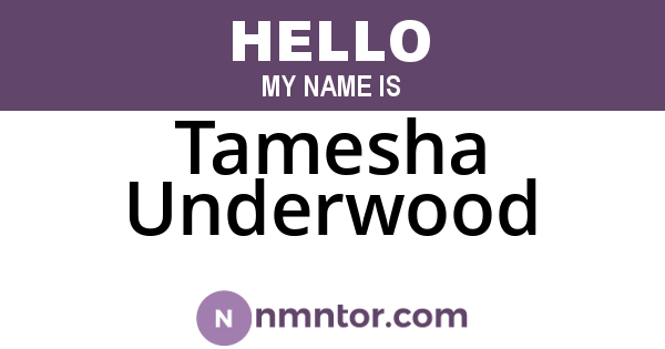 Tamesha Underwood
