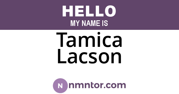 Tamica Lacson