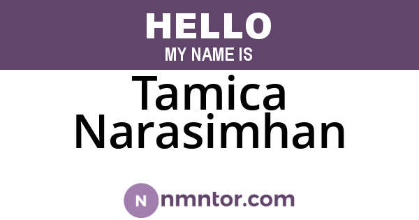 Tamica Narasimhan