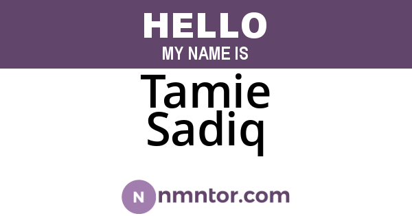 Tamie Sadiq