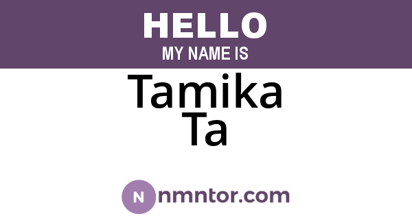 Tamika Ta