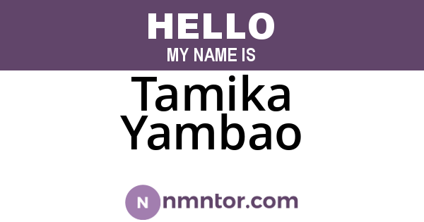 Tamika Yambao