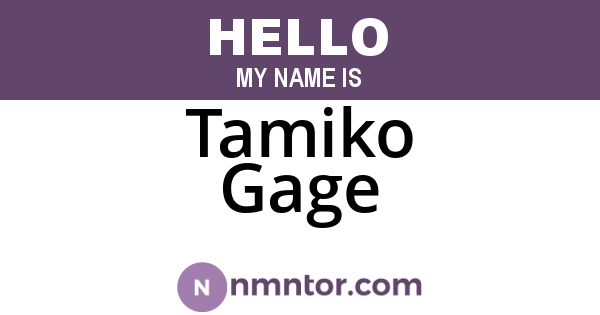 Tamiko Gage