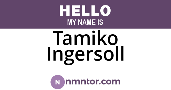 Tamiko Ingersoll