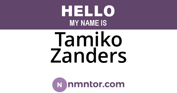 Tamiko Zanders
