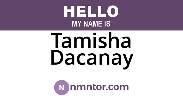 Tamisha Dacanay