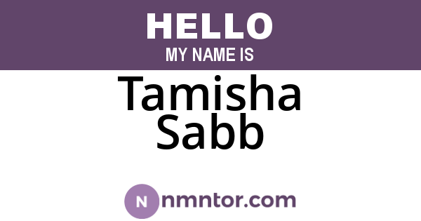 Tamisha Sabb