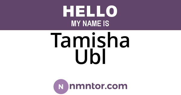 Tamisha Ubl