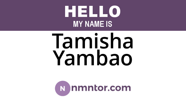 Tamisha Yambao