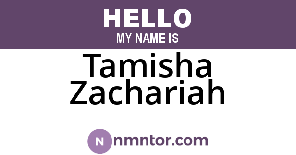 Tamisha Zachariah