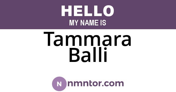 Tammara Balli