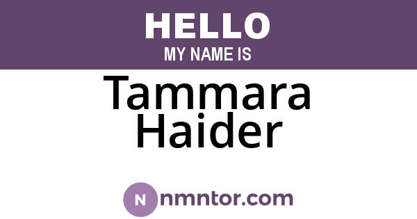 Tammara Haider