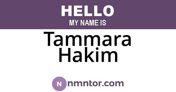 Tammara Hakim