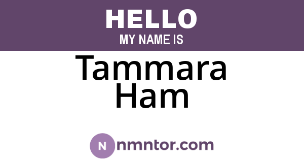 Tammara Ham