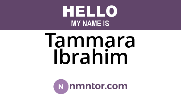 Tammara Ibrahim
