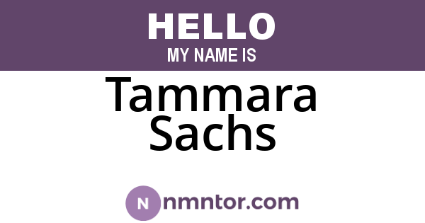 Tammara Sachs