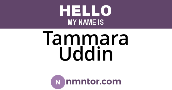 Tammara Uddin