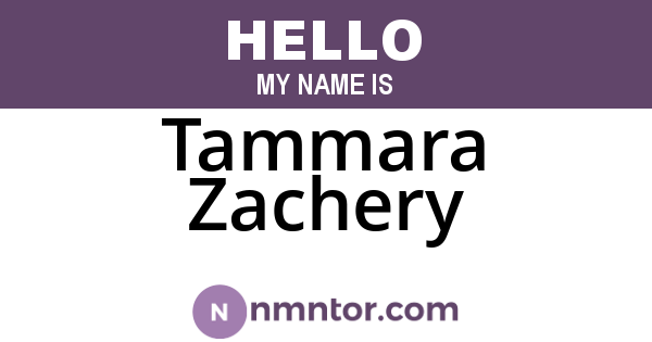Tammara Zachery