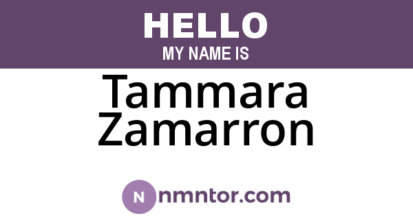 Tammara Zamarron