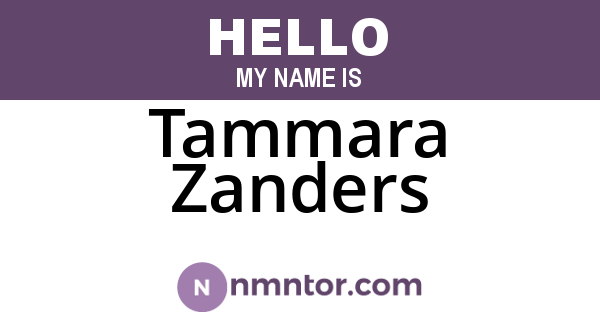 Tammara Zanders