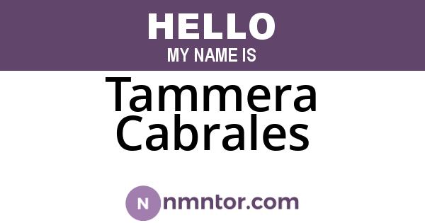 Tammera Cabrales