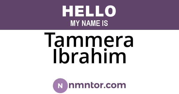 Tammera Ibrahim
