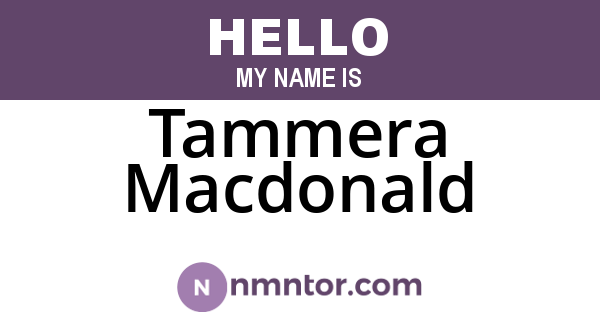 Tammera Macdonald