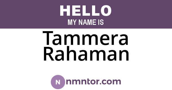 Tammera Rahaman