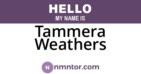 Tammera Weathers