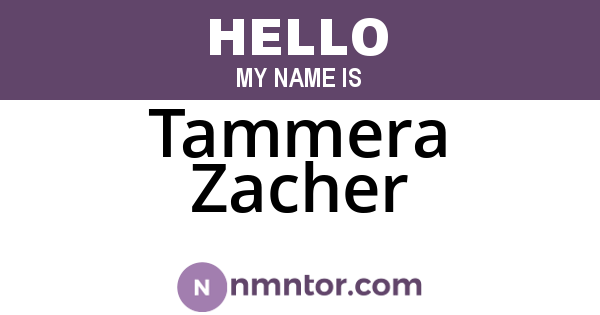 Tammera Zacher