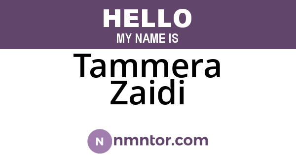Tammera Zaidi