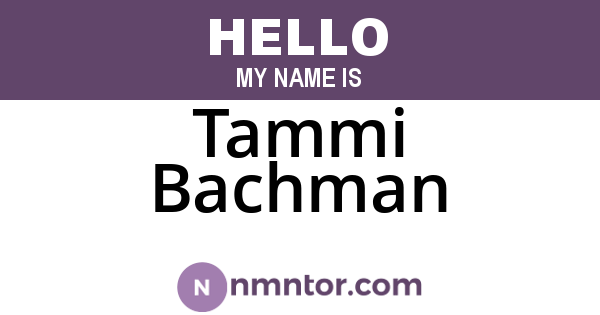 Tammi Bachman