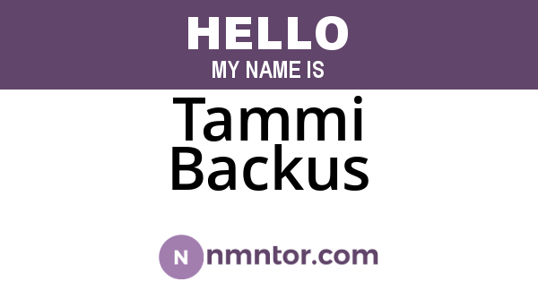 Tammi Backus