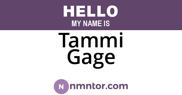 Tammi Gage