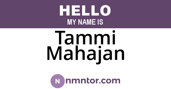 Tammi Mahajan