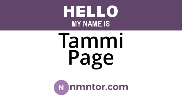 Tammi Page