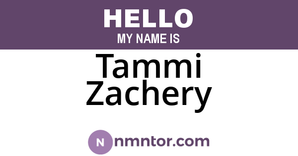 Tammi Zachery