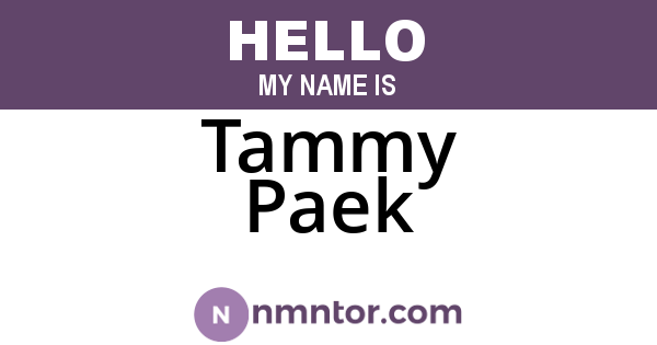 Tammy Paek