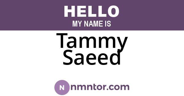 Tammy Saeed