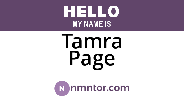 Tamra Page
