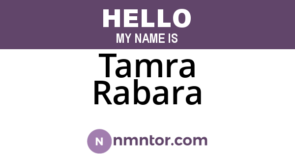 Tamra Rabara