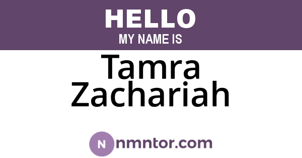 Tamra Zachariah