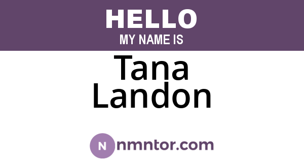 Tana Landon