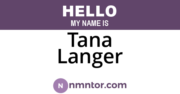 Tana Langer